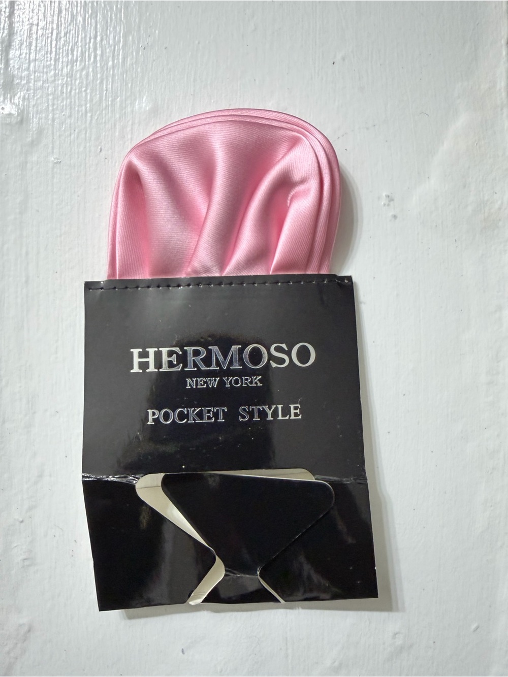 Hermoso Men Solid Pink Pocket Square Handkerchief Prefold Wedding Party
